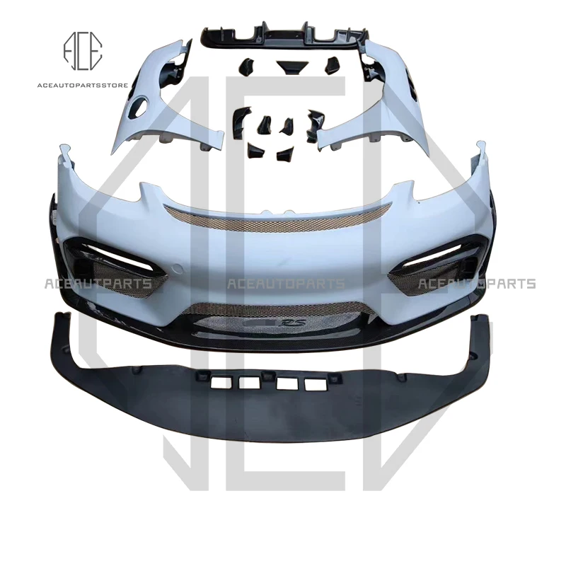 Gt4 RS Stil Front Stoßstange Hinten Lip Heckspoiler Seite Kotflügel Carbon  Faser Für Porsche 718 Cayman Boxster 2016-2022