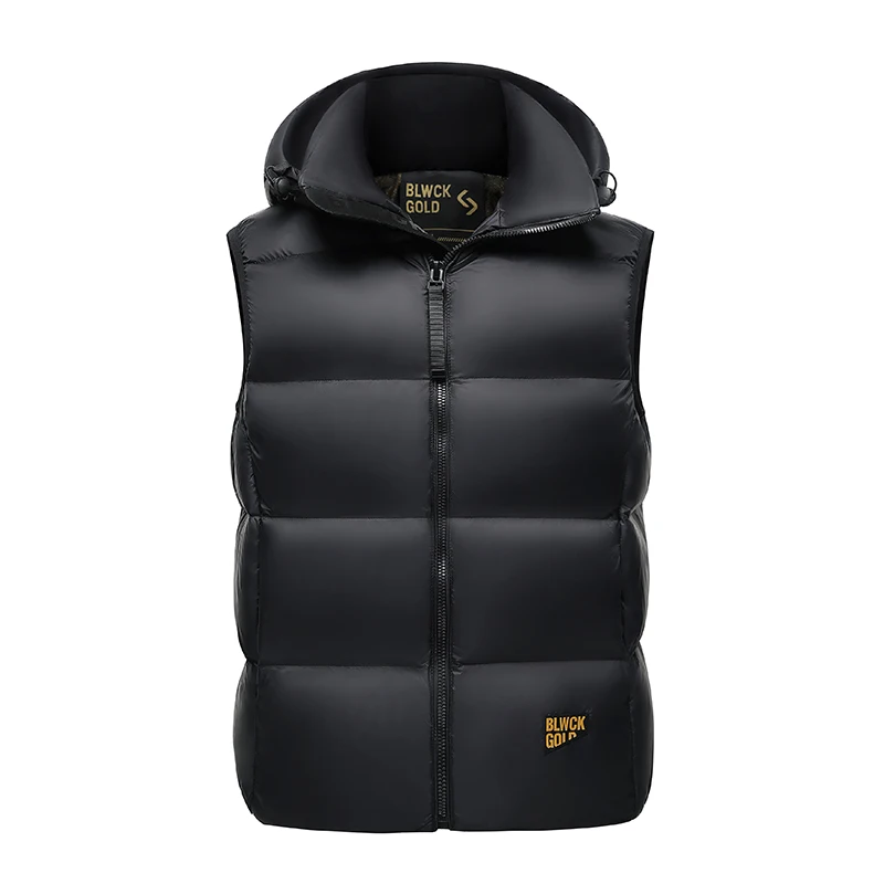 Men Down Vests Autumn Winter Casual Fashion Business British Warm White Duck Down Trend Versatile Hooded
