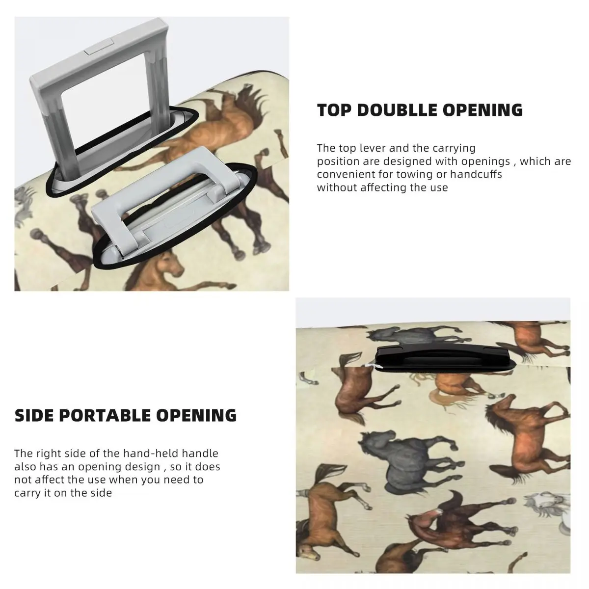 Sunset Horse Suitcase Cover Horses Riding Funny Business Protector Vacation Practical Luggage Supplies 2