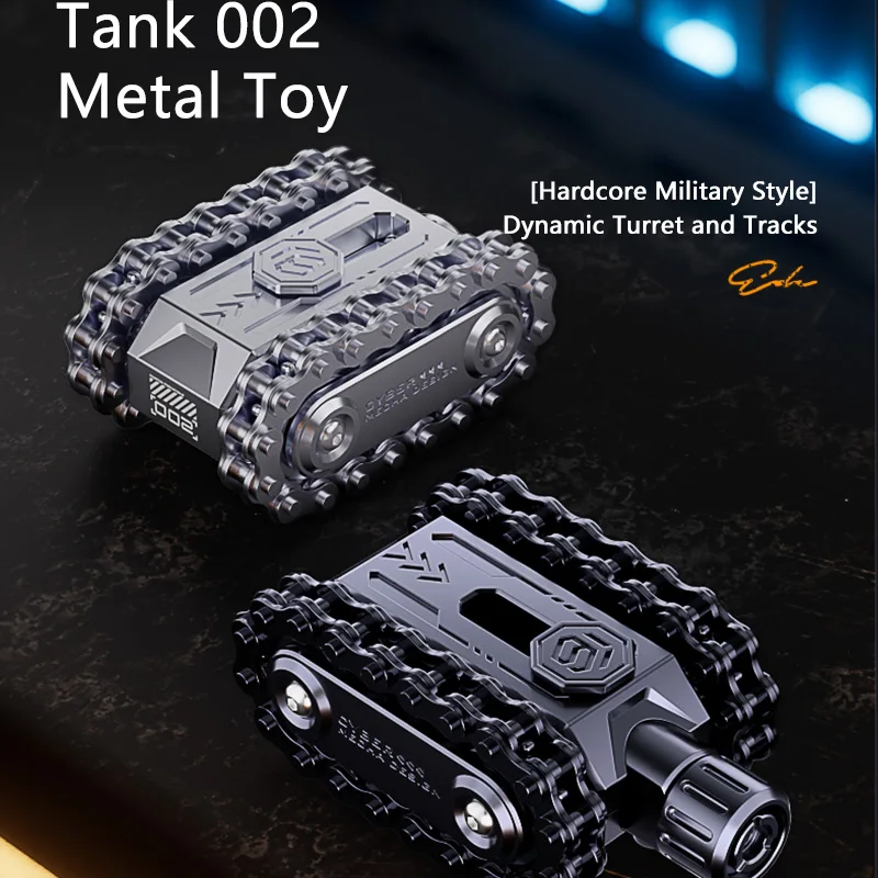 Metal Rotating Tank Fidget Toy Hardcore Military Style Magnetic EDC Stress Relief Gadget and Fidget Spinner Perfect Kids Gift