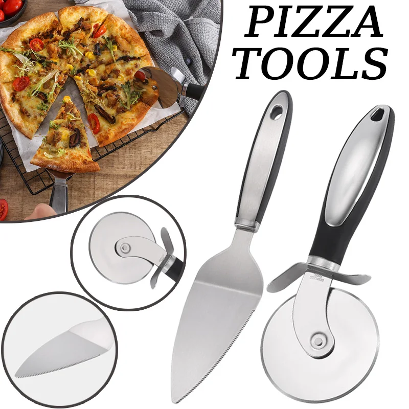 Pizza Cutter Pizza Cutter Wheel 1pc Pizza Spatula Stainless Steel Waffle Cookies Cake Bread Slicer Baking Kitchen Gadgets Cake Shovel Set