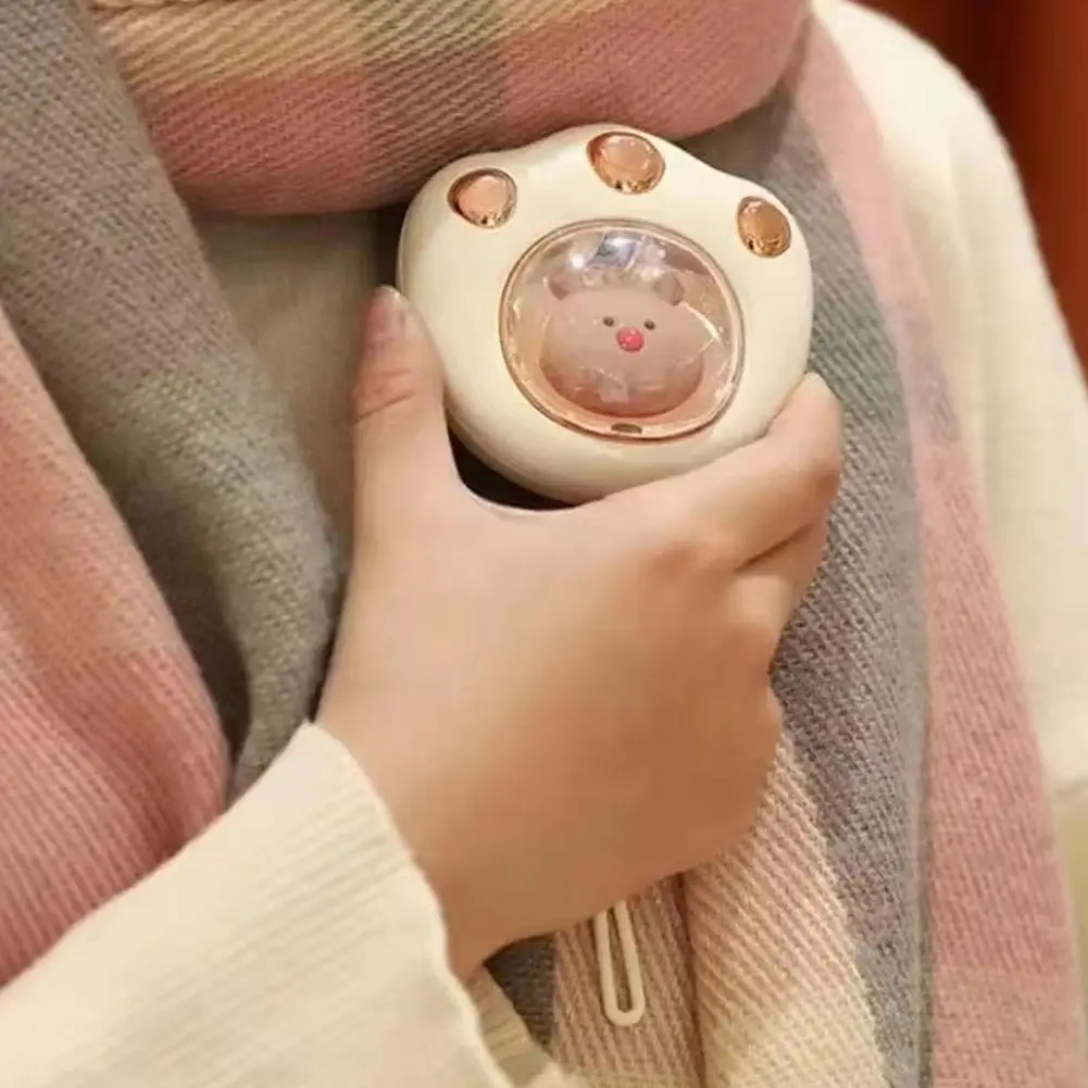 Winter Portable Cartoon Hand Warmer USB Charging Cat Paw Hand Warmer Temperature Adjustment With Strap for Student Women portable hand warmer