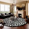 America Style Leopard Print Round Carpet Decoration Living Room Big Size Rugs Home Sofa Area Tables Chairs Non-slip Floor Mats 3