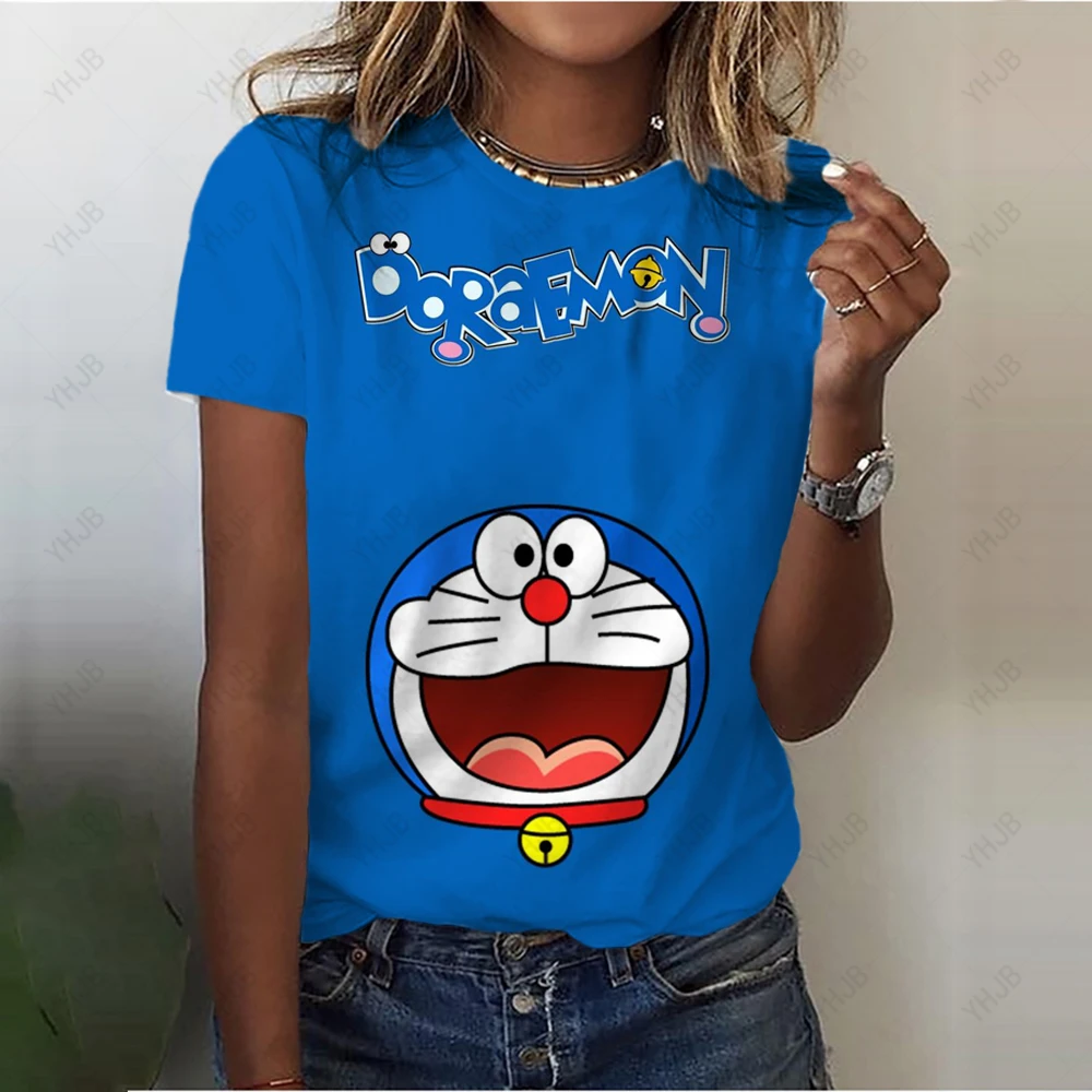 

Уличная футболка Doraemon в стиле Харадзюку с коротким рукавом, Мужская/женская модная летняя милая детская футболка, топы с круглым вырезом, рубашка для мальчиков и девочек