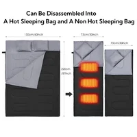 Heated Sleeping Bag pad,6 Heating Zones,USB Power Supported, for All Season Camping Hiking Backpacking 2 Person Sleeping Bags 2