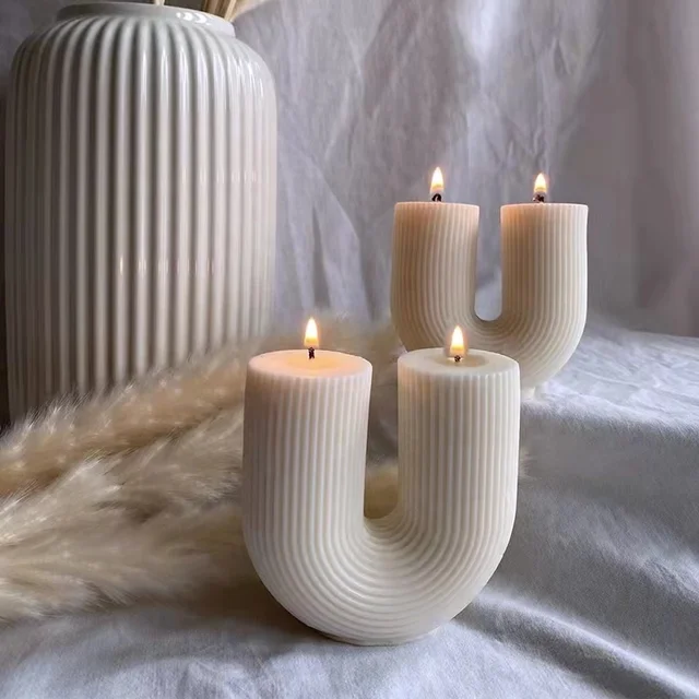U Alakú Otthoni Dekoratív Gyertya Geometriai Illatos Gyertyák Szivárványos Híd Szoba Dekoráció Aroma Aromaterápia Velas