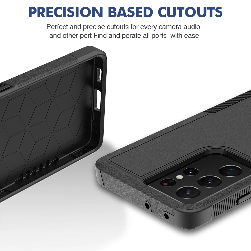 Stylish Shockproof Dual-Layer Phone Case with TPU/PC Hybrid Armor Protection