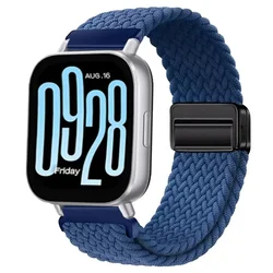 Magnetic Braided Nylon Strap - Sports Bracelet Wristband Accessory for 20mm band (Blue)