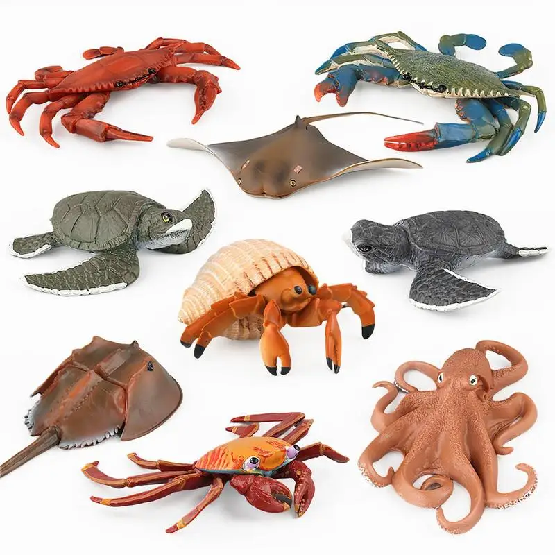 

Ocean Animals Figures Mini Sea Animal Toys Featuring Crabs Sea Turtles Hermit Crabs Octopus Ray Chinese Horseshoe Crab For Child