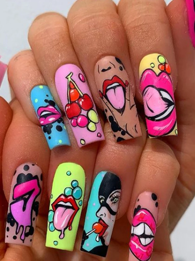 3D Sexy Hot Lips Girl Slider Self-adhesive Nail Art Water Transfer Stickers Manicure Nail Art Stickers Decoration Accessories nail stickers nail art decoration nail decals