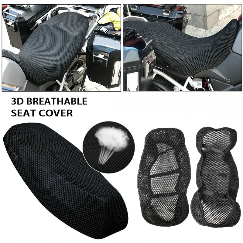 Motorcycle Seat Cover Anti-Slip 3D Mesh Fabric Breathable Waterproof Motorbike Scooter Cushion Net Cover Moto Accessories