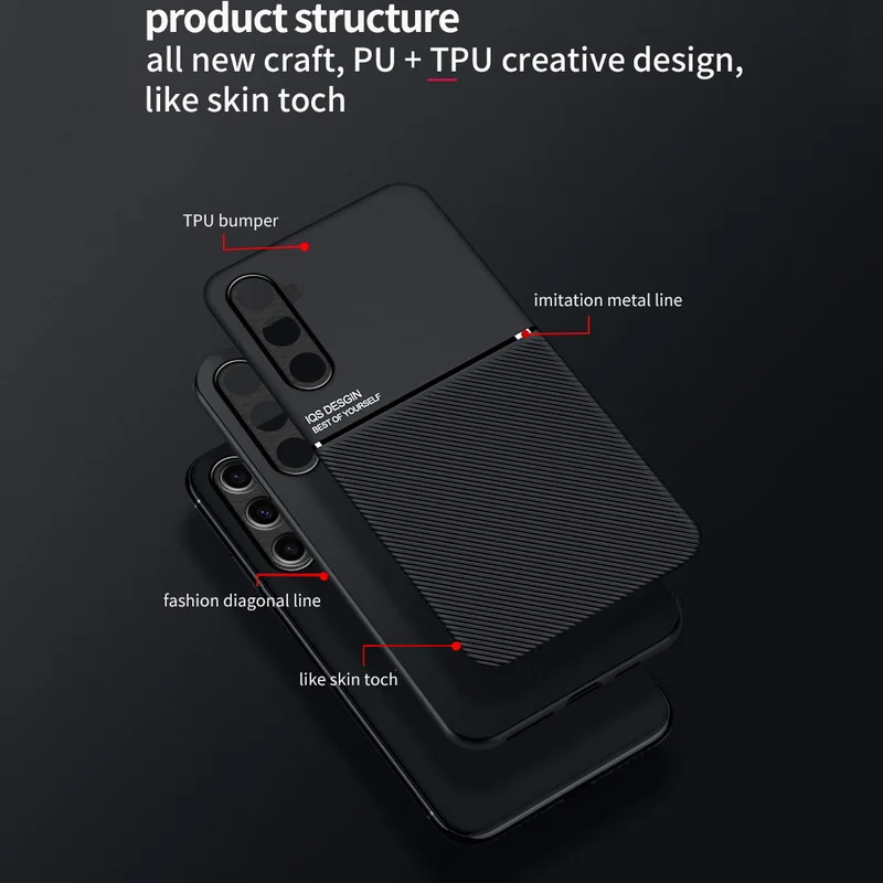 Slim Matte Leather Texture Magnetic Phone Case Cover