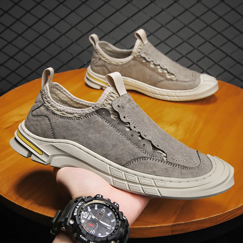 

Genuine Leather Men Loafers outdoor Cow Leather Casual Shoes For Man fashion Soft Spring Moccasins men Tenis Masculinos