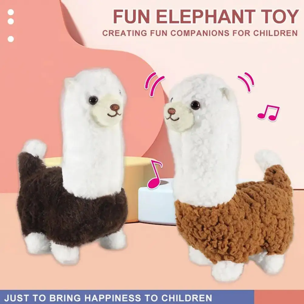Electric Plush Toy Cute Animal Alpaca Elephant Can Walk And Bark Stuffed Dolls Speaking Cartoon Toysa As Gift For Kid Childrens