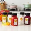4Pcs 120ML Clear Drink Containers Plastic Reusable Empty Juice Bottles With Black Tamper Proof Lids Milk Split Beverage Bottle 3