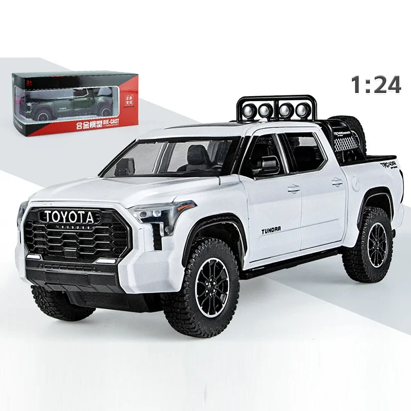 

Diecast 1:24 Scale ToYoTa Tundra Pickup Truck Simulation Alloy Die Cast Sound And Light Body Pull Back N Return Car Toy Gift