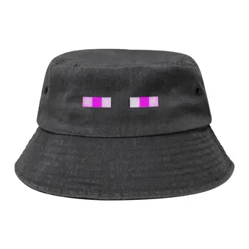 Unisex Distressed Denim Washed Bucket Hats Creepers Enderman Eyes Game Vacation Fishing Fisherman Hats Cartoon Bob Gifts Idea 1