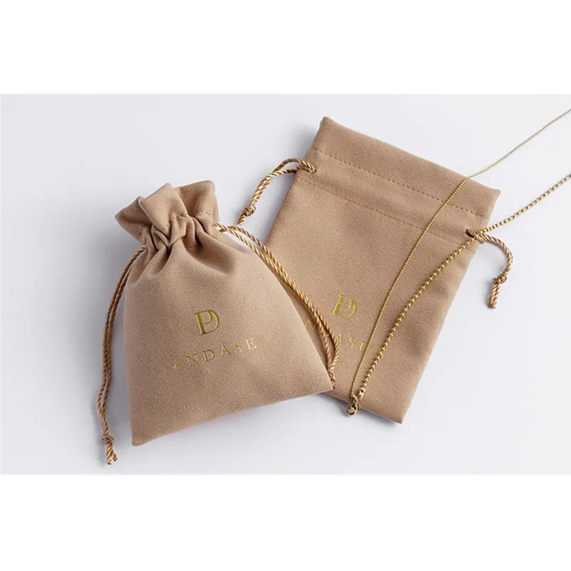 100 custom jewelry packaging bags pouches custom deboss logo print drawstring bagsfavor bags velvet bag earring package pouch