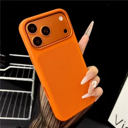 Vintage Magnetic PU Leather Case with Diamond Pattern Textured Back Protective Cover for iPhone 16 Pro Max (Orange)