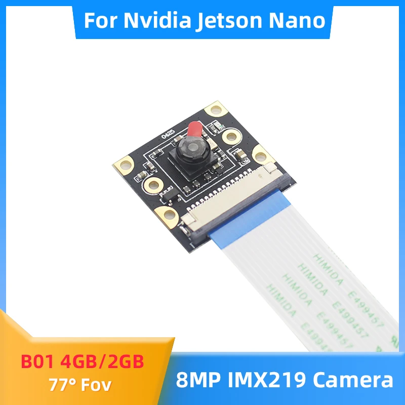 Nvidia Jetson Nano Módulo de Câmera de Vídeo Ajustável, 8MP, IMX219, 77 ° Focal, 3280 × 2464, 4GB, 2GB, 15cm, FFC