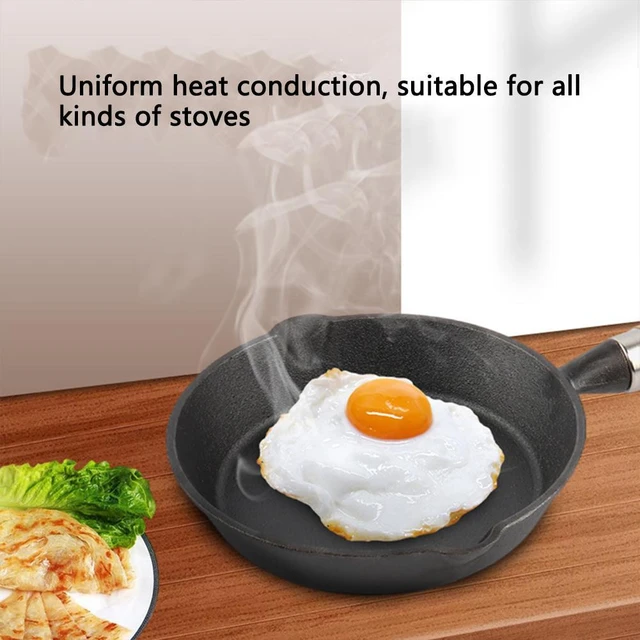 Kitchen Iron Small Egg Pan Grill Safe Cooking Pans Iron Cookware with  Drip-Spouts Handle Mini Kitchen Cookware Chef's Pans