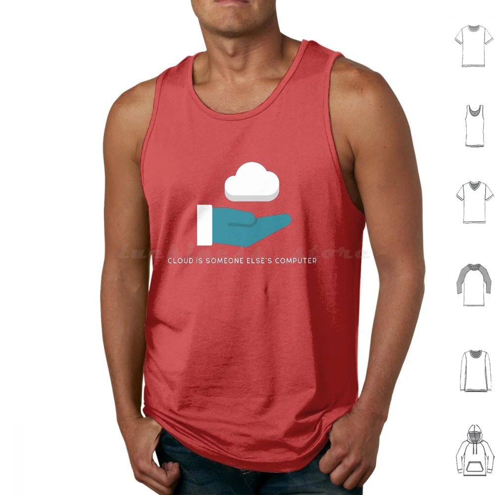 Cloud Tank Tops Print Cotton Cloud Storage Cloud Computer Geek Instructure Data Load Data Security Computer Server