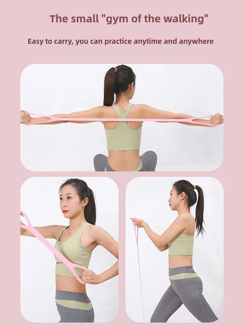 1-3pcs Fitness Stretching Belt With 8 Shaped Puller Arm Back Training Elastic Rope Yoga Auxiliary Exercise Equipment Home Female 4