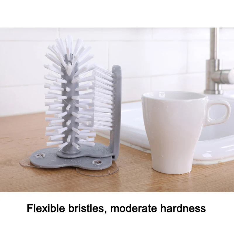 Sink Suction Glass Cleaner Cup Base Cleaning Bottle Glass Brush Sink Stand Scrubber Water Cup Mug Wine Bottle Cleaner Brush