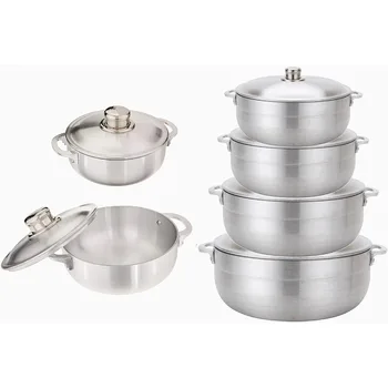 6‑Piece Heavy Gauge Aluminum Caldero Set with Lid 1