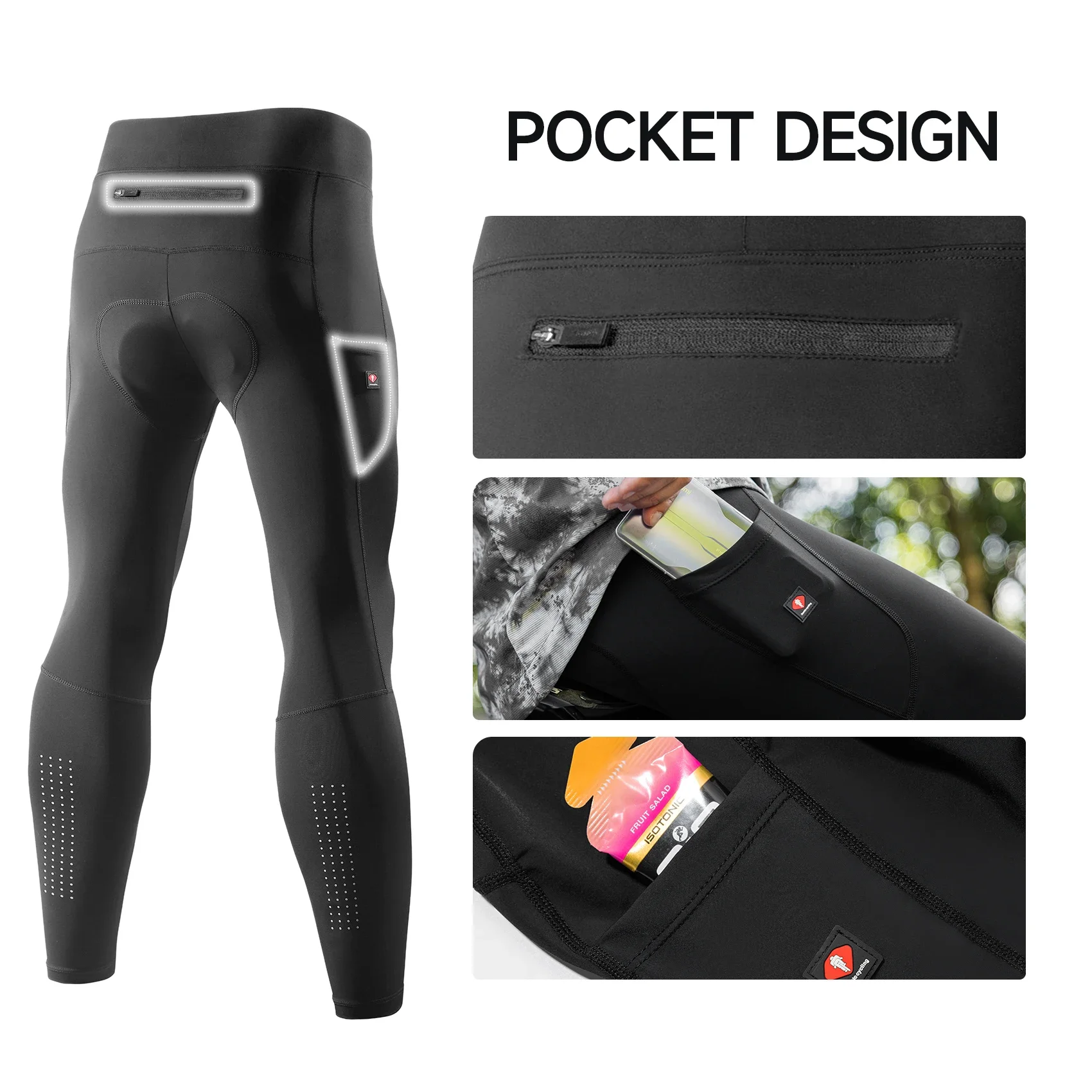 Cycling Pants Santic Men Summer Bicycle Long Pants 5 Hours 4D Paded MTB Ride Trousers Leggings Reflective