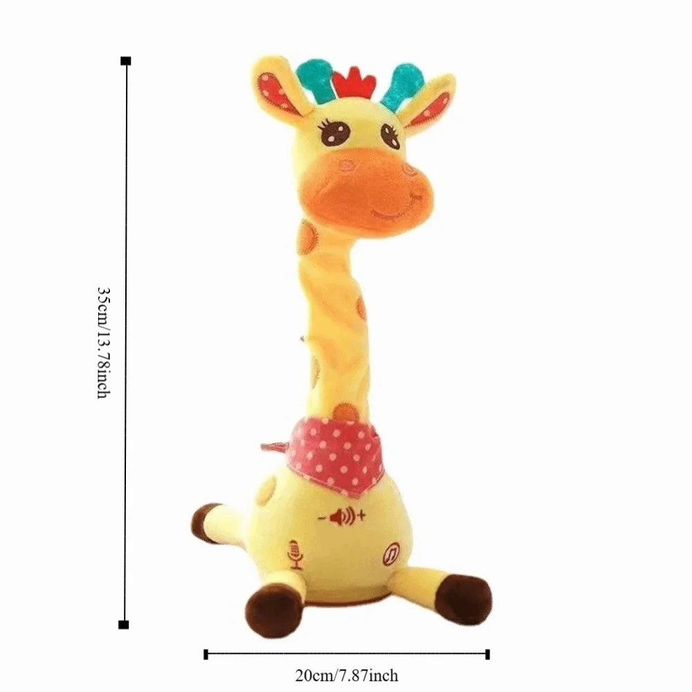 Repeating What You Say Dancing Talking Giraffe Toy Adjustable Volume with 10 Songs Swaying Dancing Giraffe Plush Glowing