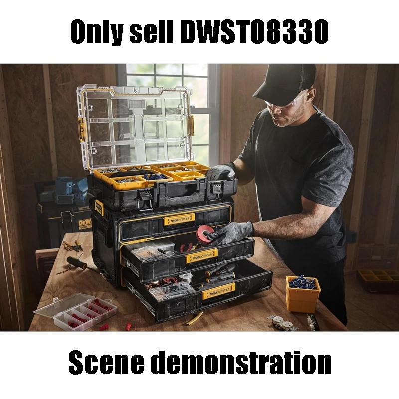 DEWALT 다기능 보관 도구 상자, 다기능 금속 슬라이더, 3 서랍 볼 베어링, DWST08330 TOUGHSYSTEM 2.0