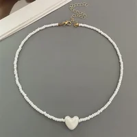 Collier ras du cou court en forme de cœur pour femmes, couleur tendance, fait à la main, couleur bonbon, bijoux en forme de cœur d'amour, nouvelle collection 3