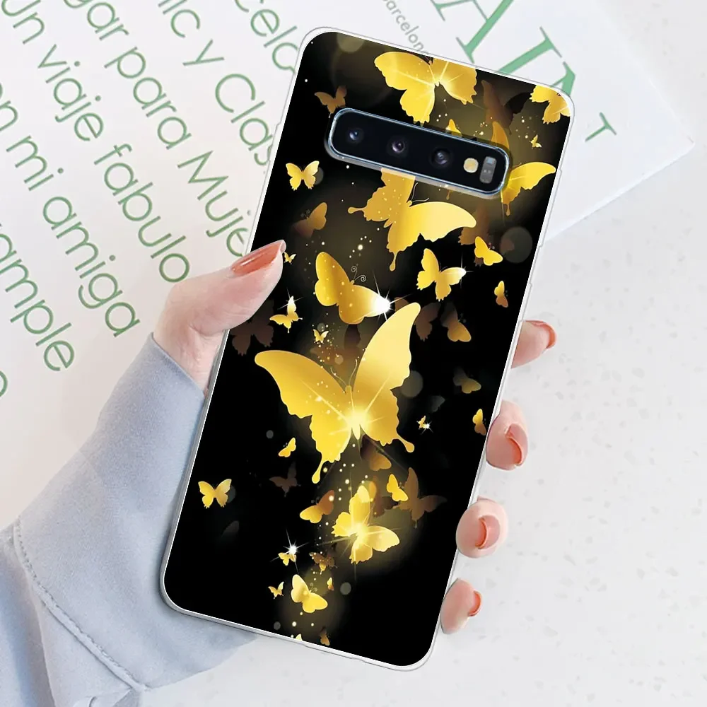 Stylish Watercolor Marble Transparent Silicone Back Bumper Case for [Brand Name] Galaxy S10 Series