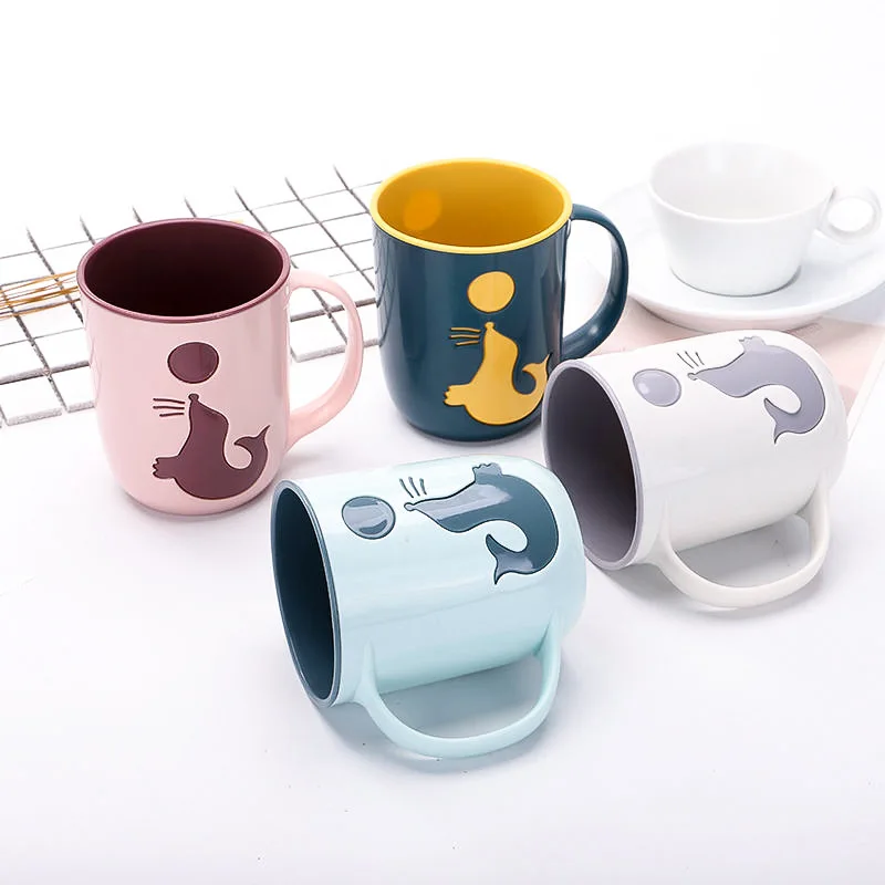1/2Pcs Popular Toiletry Cups Dolphin Mouthwash Cup Couples Toothbrush Cup Creative Water Cup Kids Bathroom Cup