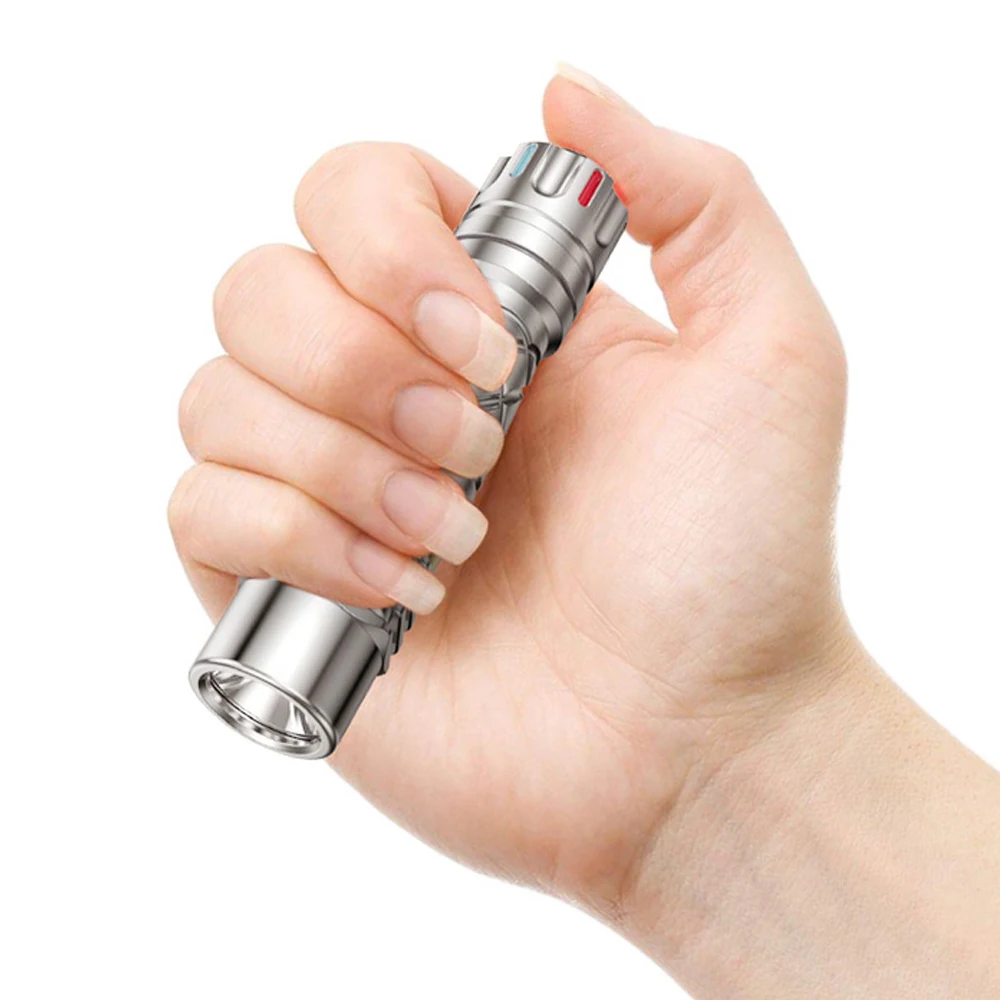 EDC Keychain LED Flashlight High Powerful 1000 LM Outdoor Light Self Defense Mini Torch Lighting Strobe Hiking Camping Ring King