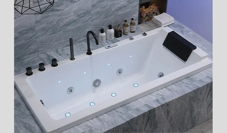 Home embedded adult surf Jacuzzi acrylic thermostatic bathtub waterfall bubble small apartment bath 2