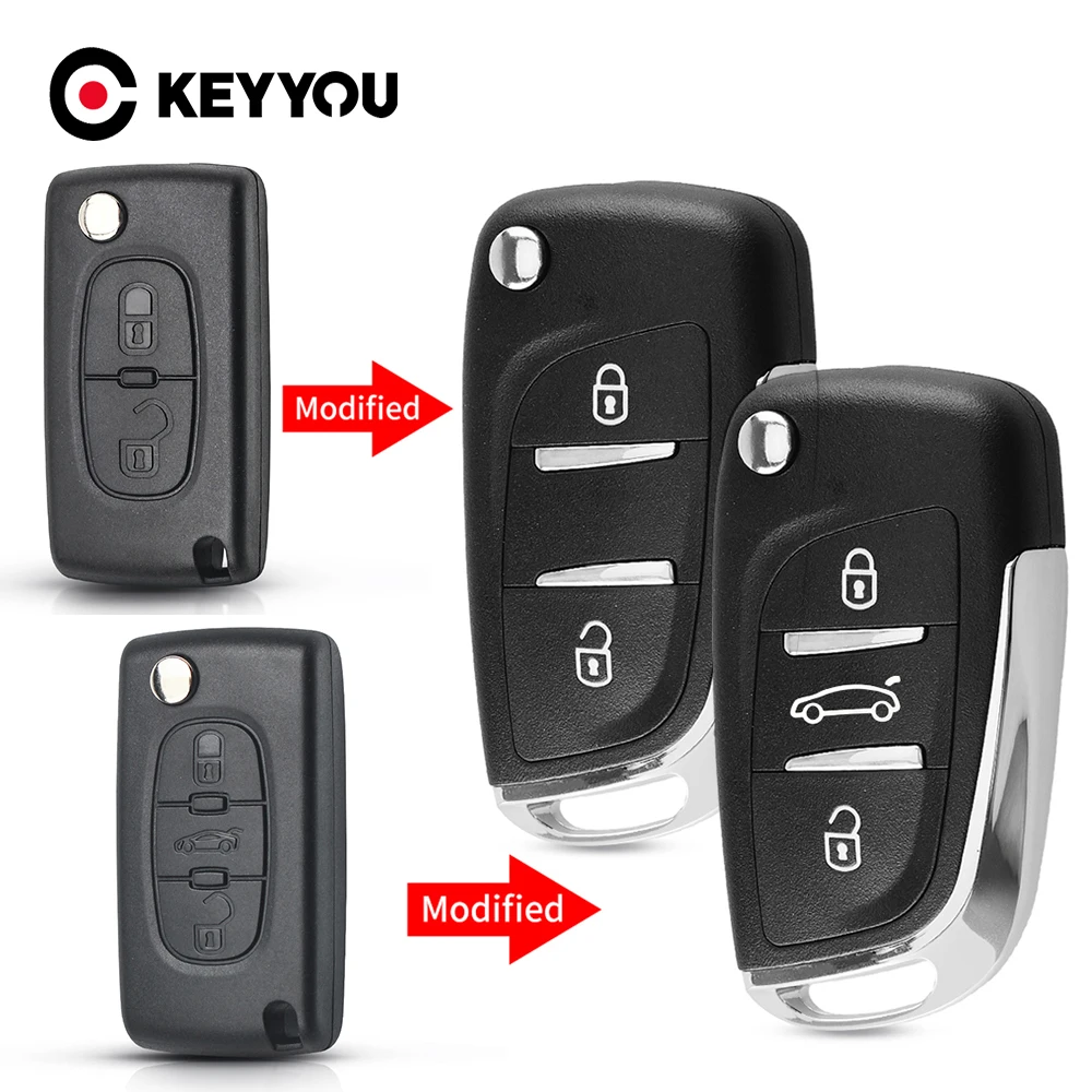 car remote key 1PCS CE0523 CE0536 Modified Car Key For Citroen C2 C4 C5 Berlingo Xsara Picasso For Peugeot 306 407 807 Partner VA2/HU83