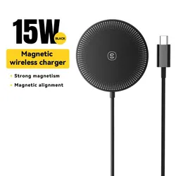 Essager 15W Magnetic Qi Wireless Fast Charger Adapter (Black)