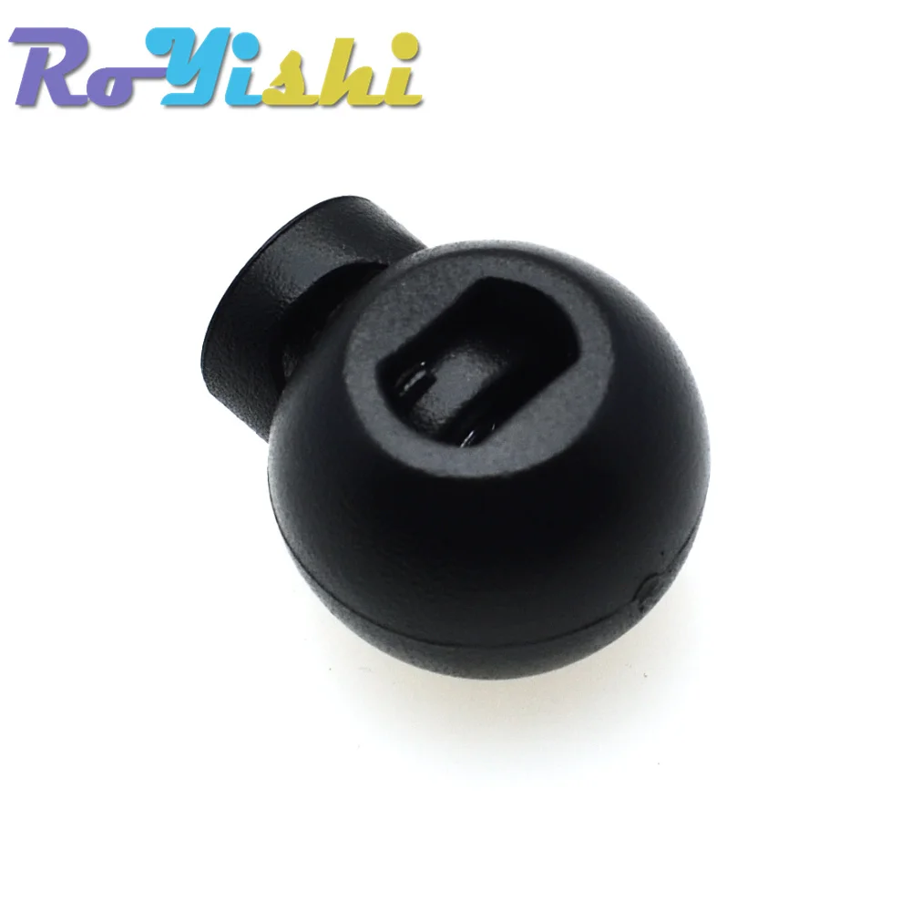 Detachable Stopper Cord Lock Stopper Cord Stopper Cord Lock Cord End Lock 10 Pcs/Pack Cord Lock Round Ball Toggle Stopper Plastic Size:17mm*14.5mm*12mm Toggle Clip Black