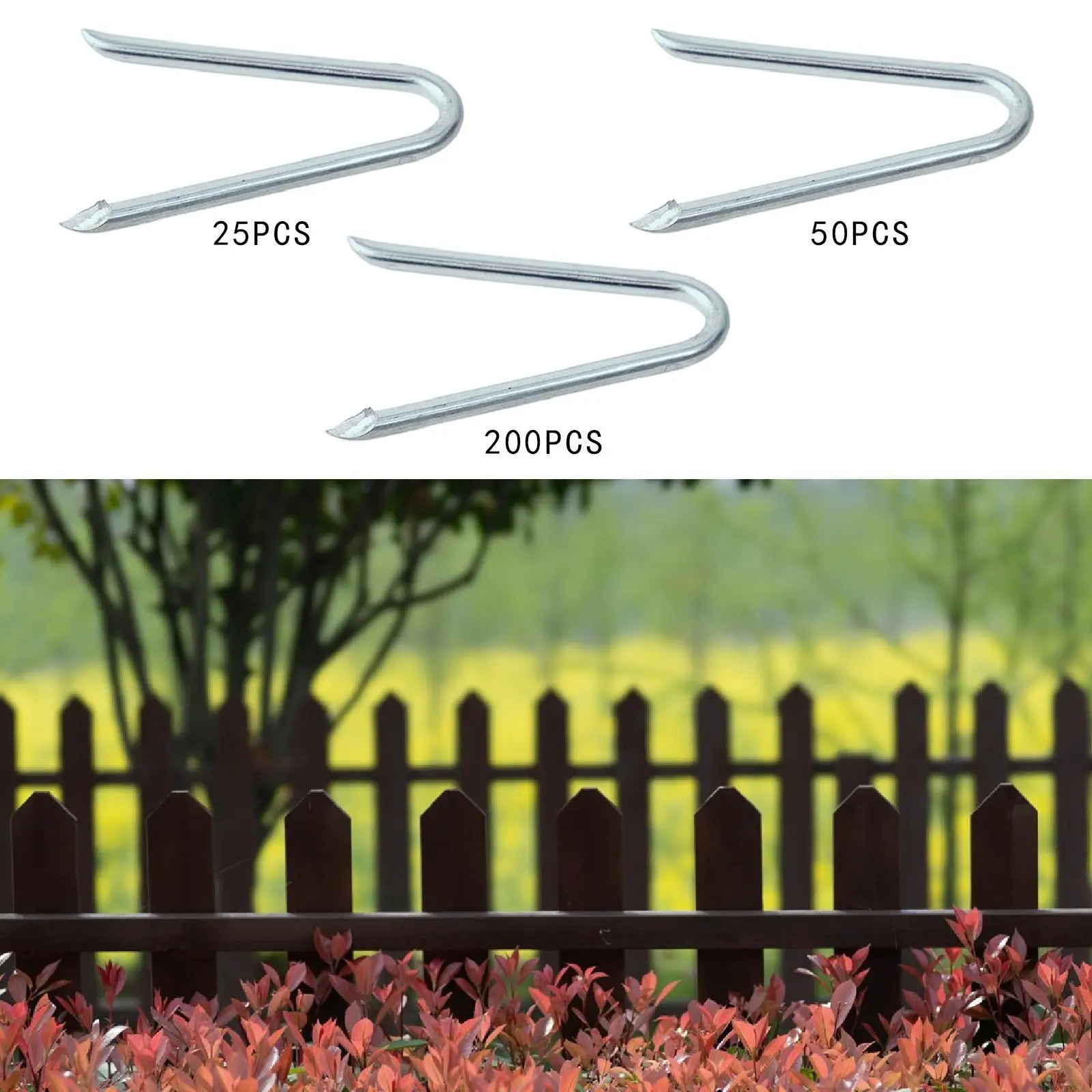 Fence Staple Nails Reliable Heavy Duty for Home Improvement Gardening Meadow