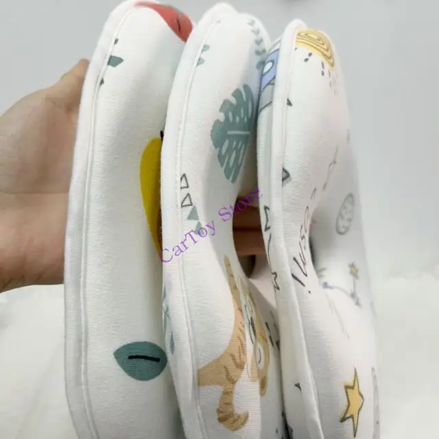 634F Comfortable Baby Pillow Innovative Baby Pillow Breathable Infant Pillow with Removable Case Lovely Pattern Pillow Gift 1