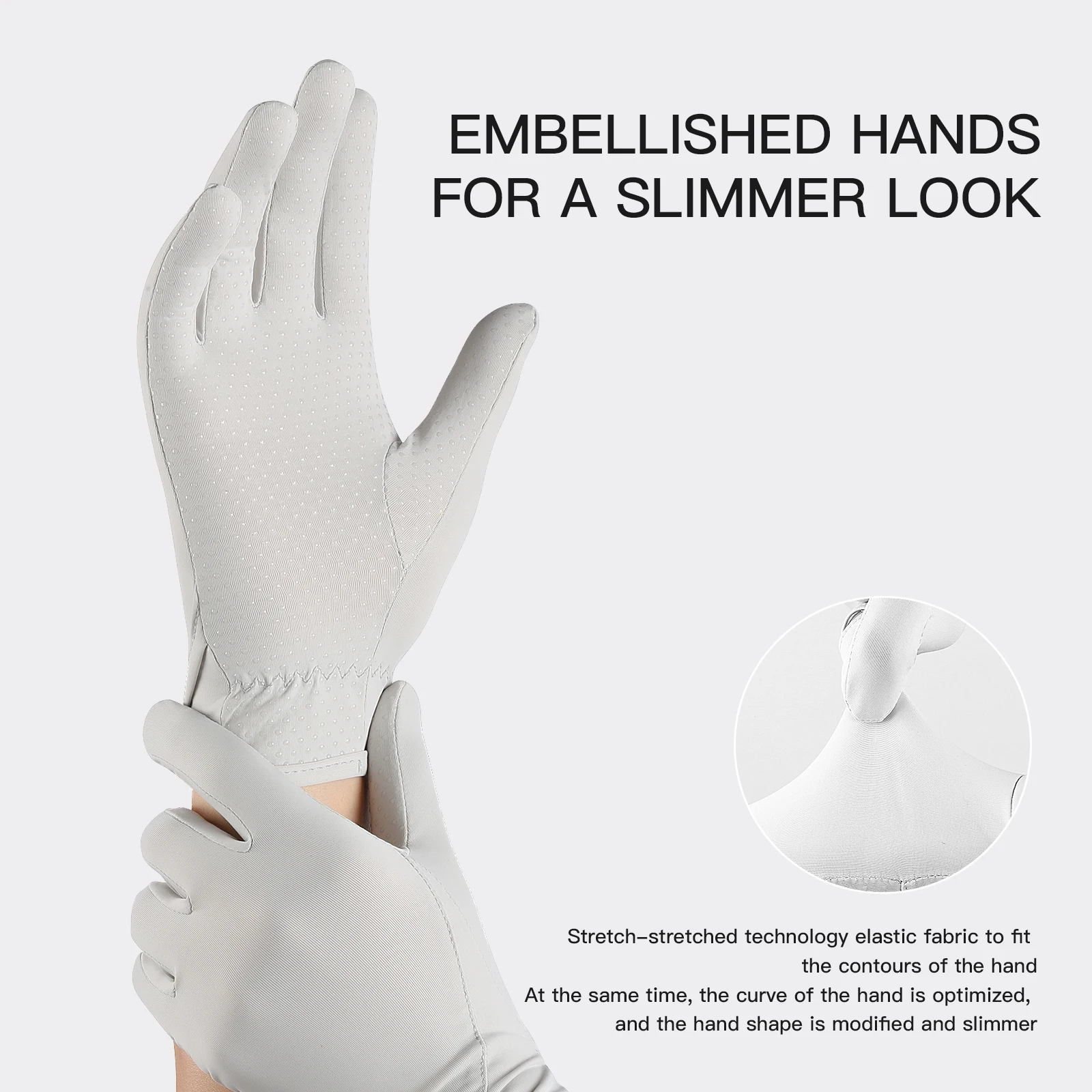 Women Summer Ice Silk Light Breathable Touchscreen Gloves Quick Dry Sunscreen Driving Cycling Anti-slip UPF50+ Anti-uv Gloves 6