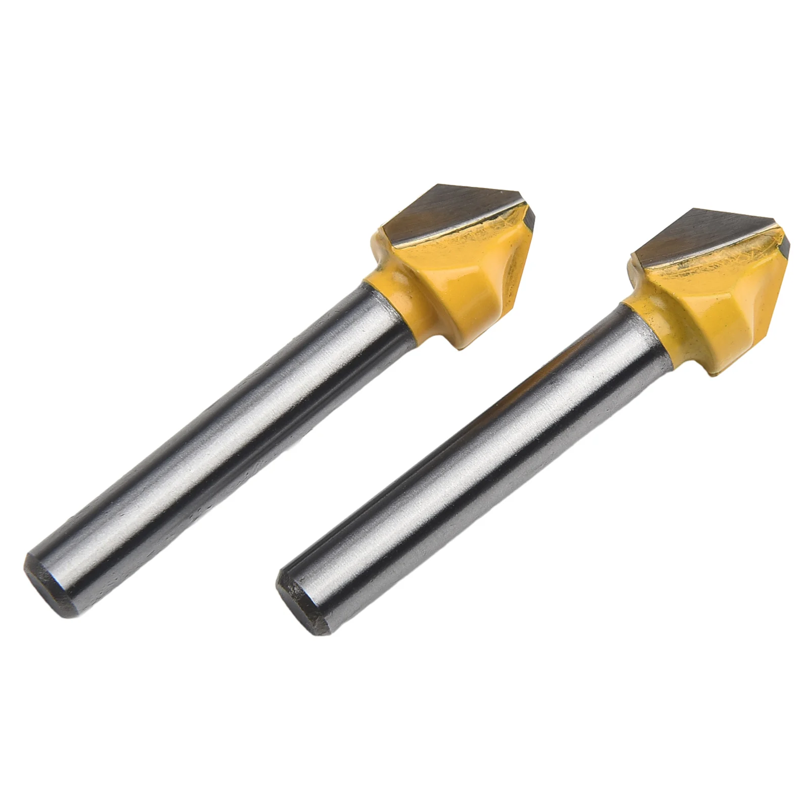 

2pcs 6mm Shank 90 Degree V-shaped Flat Head Router Bit For Woodworking Engraving Milling Cutter Chamfering Tools Accessories