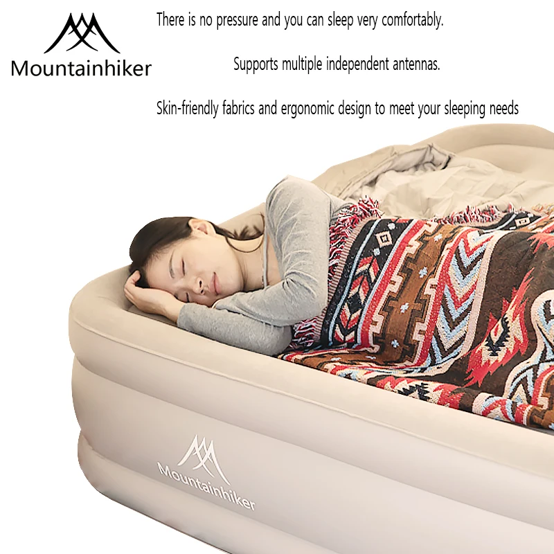 Inflatable mattress 2 person indoor camping pad PVC inflatable sleeping pad built-in pump thick luxury
