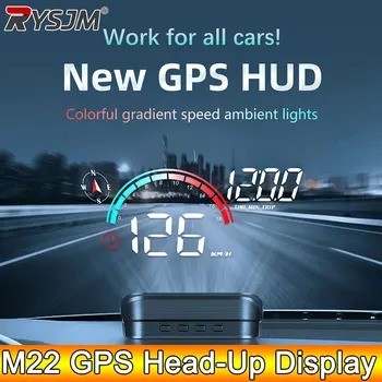 AD M22 GPS HUD Head Up Display Universal Digital Speedometer LCD Projection On Glass Car Speed Meter Windshield Projector Clock 1