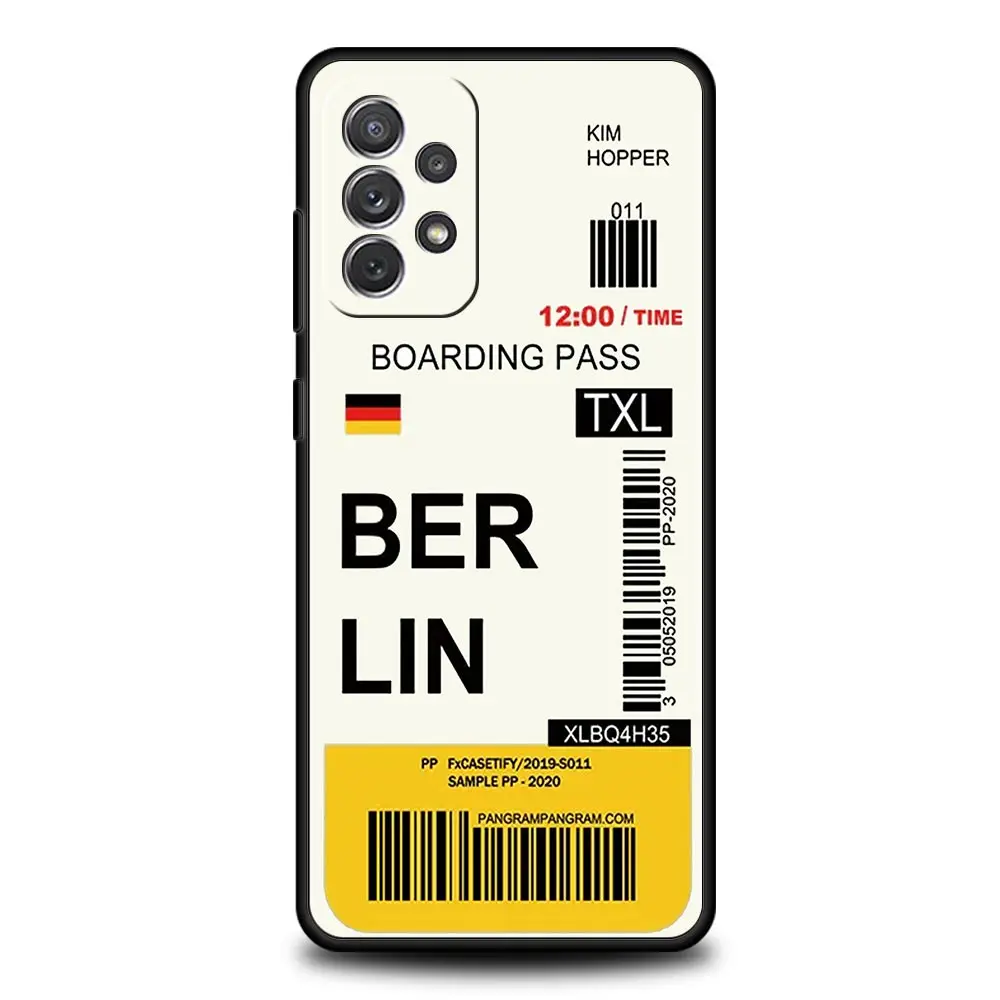 World City Travel Ticket New York London Phone Case Cover