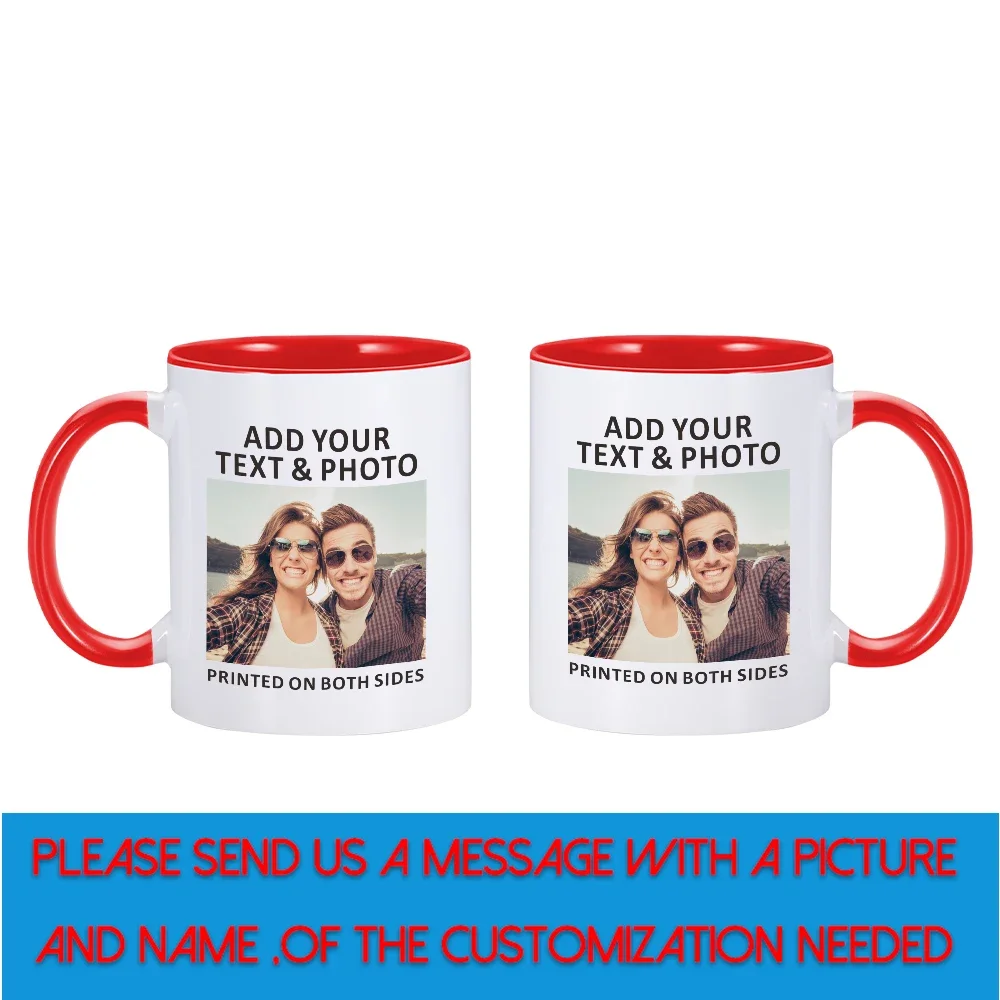 Personalized Coffee mug Custom Photo Text Logo Name Printed Ceramic 11oz  mug cup