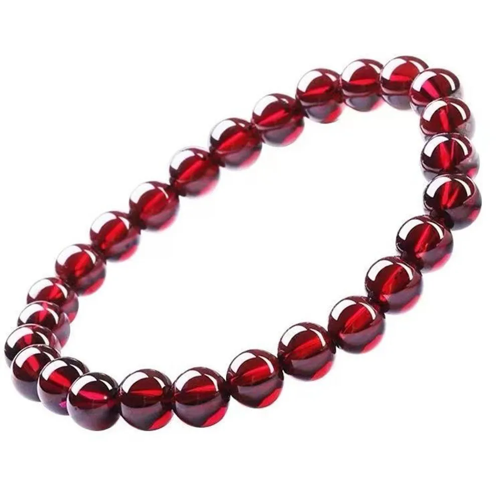 

Натуральный винно-красный браслет, ювелирные изделия для женщин и мужчин, восстанавливающий подарок, зеркальные камни AAAAA 7-12 мм