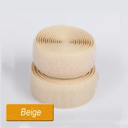 20mm Width Sew - On Hook & Loop Fastening Nylon Tape - 22 Vibrant Colors - Width 20mm 2meters (Beige)